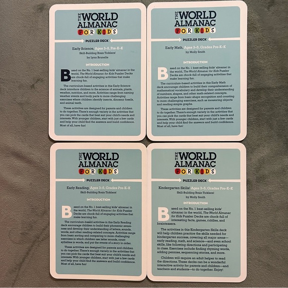 Puzzled Decks for kids ages 3-5, Choice of Math, Science, Reading, Kindergarten - Picture 4 of 8